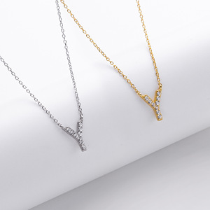 Gioielli Raffinati Collana con Ciondolo in Argento Sterling 925 Placcato <span class=keywords><strong>Oro</strong></span> 26 Iniziali Inglesi AZ Gioielli Mini da Donna Tendenza 2025 - Product Image 3