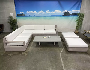 Hot Selling Classic Sectional Garden <strong>Sofa</strong> <strong>Set</strong> Metal Aluminum L-<strong>shape</strong> <strong>Sofa</strong> Couch <strong>Set</strong> <strong>All</strong> Weather Indoor Outdoor Furniture <strong>Sofas</strong> - Product Image 1