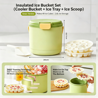 Seau à glace portable Nuosenlai de 2,6 L avec isolation de 2 jours, en matériau ABS, avec blocs de glace à l'eau salée pour le camping et les pique-niques en plein air