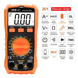 RuoShui 201 Digital Multimeter Manual DMM Tester With NCV LIVE Function Resistance meter Battery test meter with backlight NEW