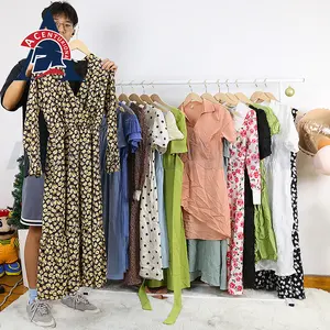 Hàn Quốc bó ukay ukay kiện mùa hè mang nhãn hiệu cao cấp Hàn Quốc Womens dài Maxi Dress bán buôn thứ hai tay quần áo