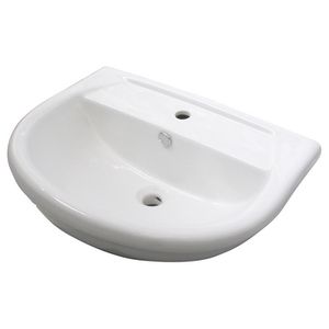 Évier mural série Kaila, longueur 65 cm, lavabo de salle de bain à trou unique - Product Image 1