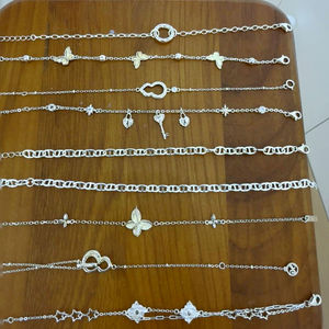 Bracelet avec breloques breloques pulsera italiana colgantes de plata 925 con piedras preciosas bracelet de cheville - Product Image 1