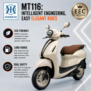 Scooter à essence rétro 125CC, style vintage, refroidissement par air, quatre temps, cyclomoteur fiable pour adultes, idéal pour les trajets quotidiens en ville - Product Image 1