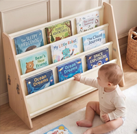 Étagère à livres en bois Montessori pour tout-petits, 4 niveaux, présentoir de livres pour enfants, organisateur de rangement pour livres pour chambre d'enfant et salle de jeux