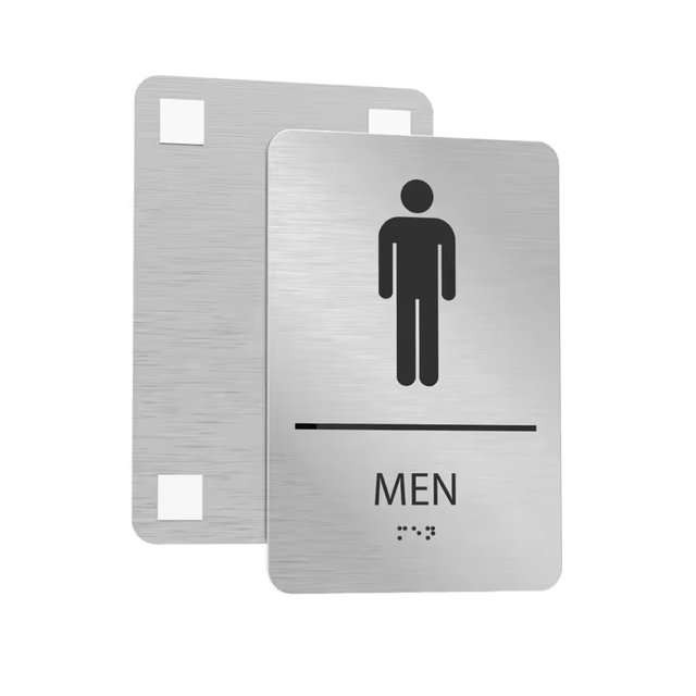 Custom ADA Compliant Stainless Steel Braille Sign for Hotel Rooms Raised Tactile Text IP65 Weatherproof LED Lit