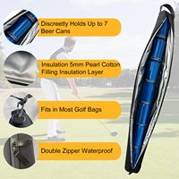 Super grand manchon de bière de golf pour sac de golf avec 7 compresses froides réutilisables
