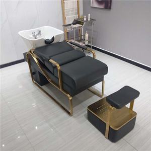2023 Modern Luxury Shampoo Shampoo Bowl Bed Shampoo <b>Chair</b> Premium Black Belt Sink - Product Image 1