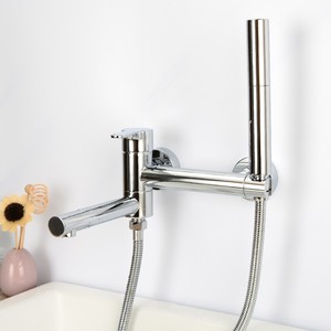 Guangdong <span class=keywords><strong>baignoire</strong></span> murale en cuivre <span class=keywords><strong>de</strong></span> haute qualité peut se balancer chaud et froid noir brossé or bain douche ensemble <span class=keywords><strong>de</strong></span> douche - Product Image 2