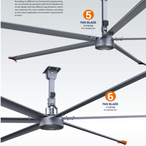 Ventilateur industriel DIAMOND à faible bruit (38 dB), petit volume, 12 pieds (<span class=keywords><strong>3</strong></span>,7 m), pales en aluminium, moteur à aimant permanent, 220 V/380 V - Product Image 6