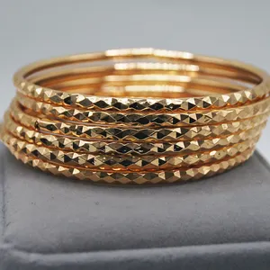 Waterproof Cambodian Style Copper 18K Gold Plated 3mm Bracelet Bangle women Opening Bangles Factory