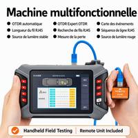 Mini OTDR Portátil con Pantalla LCD de 5 Pulgadas, Probador de Fibra Óptica 12 en 1, 1310/1550nm SM, Pantalla Táctil, OPM, VFL, Rastreador de Cables, FC/SC/ST