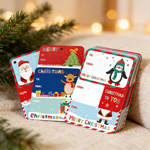 Étiquettes autocollantes pour cadeaux de Noël, étiquettes nominatives autocollantes pour emballages cadeaux, étiquettes autocollantes pour cadeaux de Noël - Product Image 1