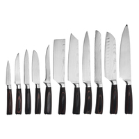 Vente en gros de couteaux de cuisine professionnels de différentes tailles, ensemble de couteaux à manche en acier inoxydable couleur bois métal
