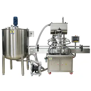 Máquina de llenado de pasta de champú y crema embotelladora de loción de pistón automático de GT2T-2G, con tanque de mezcla