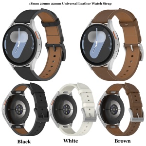 Bracelet universel en cuir de vachette 18mm 20mm 22mm pour Huawei GT5 Pro OPPO Watch X2 Mini samsung galaxy Watch7 6 <span class=keywords><strong>5</strong></span> <span class=keywords><strong>Garmin</strong></span> - Product Image 2