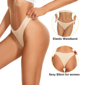 Calzoncillos de media cadera y cintura baja, <span class=keywords><strong>tangas</strong></span> de nailon <span class=keywords><strong>con</strong></span> calzoncillos de media cadera de seda helada, bragas <span class=keywords><strong>desnudas</strong></span> sexis para mujer - Product Image 2