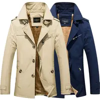 일본 긴 패션 코트 겨울 남성 캐주얼 자켓 코튼 씻어 두꺼운 윈드 브레이커 남성 자켓