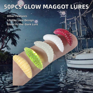 50pcs 2cm Maggot Grub Soft Fishing Bait Smell Worms Glow <strong>Shrimps</strong> Fish <strong>Lure</strong> Carp <strong>Lure</strong> - Product Image 2