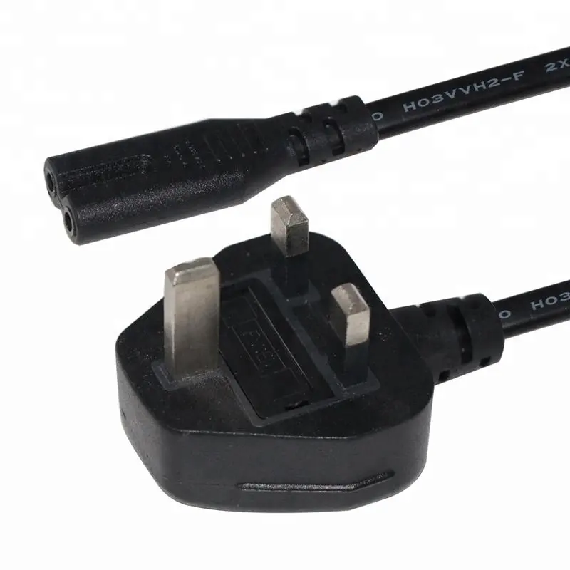 black 0.75mm for Rice Cooker Tv Ireland England British with Iec 320 C7 socket Bs1363 Ac uk plug iec c7 power cord