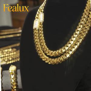 Fealux Hip Hop 10mm 12mm 18mm Cuban Link Kette 925 Silber Iced Out Moissanit Verschluss Miami Cuban Link für Verlobung Party Geschenk - Product Image 2