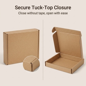 Boîte cadeau en papier kraft ondulé personnalisée, écologique, biodégradable, recyclable, avec doublure en éponge, E <span class=keywords><strong>Flute</strong></span> B <span class=keywords><strong>Flute</strong></span>, pliable - Product Image 4