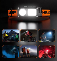 Lampe frontale rechargeable à capteur de mouvement COB LED 450LM avec aimant pour l'extérieur