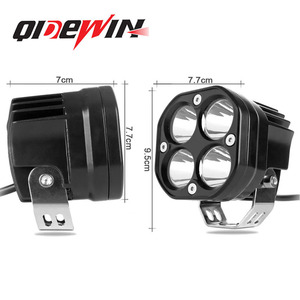 Qidewin Motorcycle Spotlight 7.7cm <b>Led</b> <b>Work</b> <b>Light</b> Dual Color White Yellow 25w 6000lm For Vehicle Roof Lighting - Product Image 1
