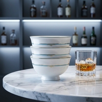 Service de vaisselle de luxe contemporain en porcelaine fine blanche, non toxique, pour café royal, 6 pièces, durable