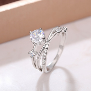 Elegante Anillo de Zirconia con Diseño de Órbita Galáctica, Estilo Francés, Minimalista y de Lujo, Joyería de Moda para Mujer, Uso Diario, Regalo Chic - Product Image 6