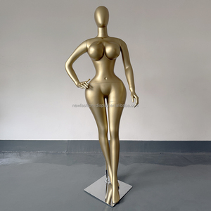 Maniquíes femeninos <span class=keywords><strong>de</strong></span> tamaño XL <span class=keywords><strong>de</strong></span> Guangzhou, modelos <span class=keywords><strong>de</strong></span> exhibición <span class=keywords><strong>de</strong></span> <span class=keywords><strong>ropa</strong></span> <span class=keywords><strong>de</strong></span> fibra <span class=keywords><strong>de</strong></span> vidrio <span class=keywords><strong>de</strong></span> oro mate <span class=keywords><strong>de</strong></span> cuerpo completo para sujetador grande BBL Curvy <span class=keywords><strong>de</strong></span> talla grande - Product Image 4