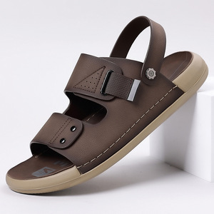 Sandales d'extérieur pour hommes, semelle extérieure en caoutchouc, antidérapantes, chaussures de plage décontractées, résistantes à l'usure, design tendance, printemps-été - Product Image 1