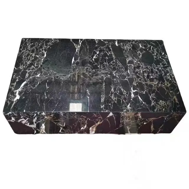 MASR STONE Low-Key-Stil Nero Portoro Couch tisch aus schwarzem Marmor Schöner Steinsockel für Wohn möbel