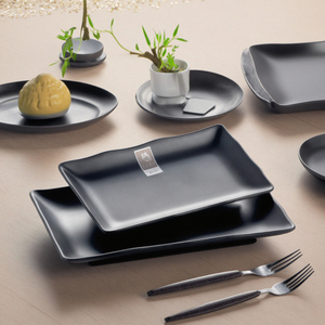 Guangzhou al por mayor <span class=keywords><strong>precio</strong></span> barato restaurante color negro de melamina de platos - Product Image 4