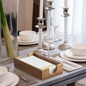 Support en bois d'acacia pour serviettes de table et essuie-mains, accessoires pour papier jetable, pour salle de bain, cuisine, fêtes, dîners, plateau pour invités - Product Image 3