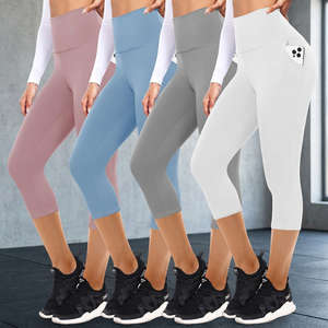 High Waist Breathable Thin <b>Knitted</b> Velour Solid Vintage Style Capris Pants <b>Leggings</b> for Summer - Product Image 3