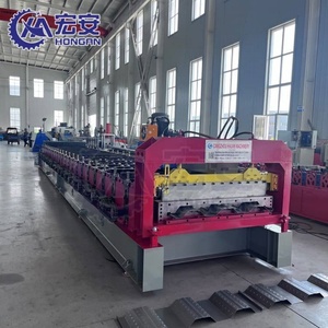 Hauan PLC Controlled Galvanized Steel Bondek <b>Sheet</b> <b>Tile</b> Fully Automatic Steel Decking Roof Floor Roll Forming Gearbox Engine - Product Image 4