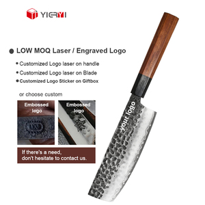 Couteaux de chef Nakiri Cuchillo faits à la main en acier inoxydable ensemble de couteaux de cuisine japonais en acier à haute teneur en carbone avec manche en bois - Product Image 3