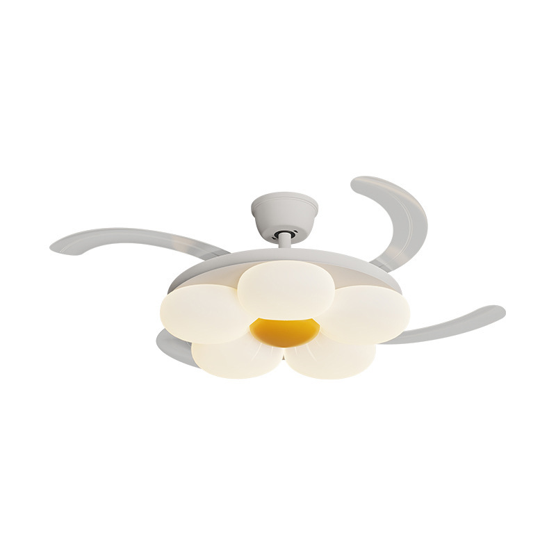 Invisible Ceiling Fan Light for Master Bedroom Children's Room Living Room & Dining Room-Acrylic Remote Control Dimmable