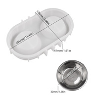 DM1263 Moule en silicone pour bols réutilisables écologiques faits à la main pour animaux de compagnie, pot de fleurs en béton, plateau, résine de coulée, artisanat en plâtre et ciment