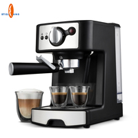 Machine à café professionnelle semi-automatique, machine à expresso avec manomètre et mousseur à lait