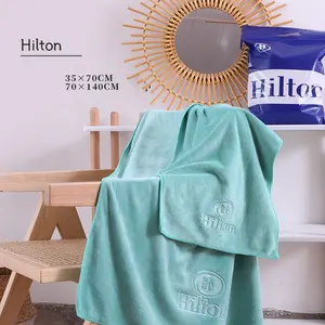 Goedkope 4 Kleur Luxe Hilton Coral Fleece Fluwelen Hotel Premium Hotel Handdoeken Gezicht Badhanddoek Set Voor Volwassen En Kind