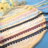 Élégance Française – Dentelle Brodé en Polyester Multicolore en Forme de Cœur de 1,5 cm pour DIY, Ourlets de Jupes et Rideaux