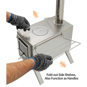 Estufa de Leña Plegable Portátil de Acero Inoxidable de Alta Calidad para Cocina al Aire Libre, Estufa de Leña para Calefacción, para Campamentos y Picnics - Product Image 3
