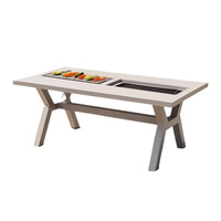 Table de barbecue et table à manger en aluminium sur mesure pour l'extérieur, deux-en-un, pour jardin, cour, villa, ensemble table et chaises d'extérieur
