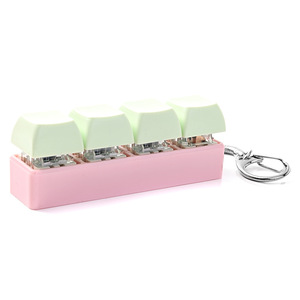 Cute PU Mechanical Keycap <b>Keychains</b> Stress Relief Keyboard Keyring <b>Fidget</b> Decompression Toys Clickers Unisex VN Wholesale - Product Image 6