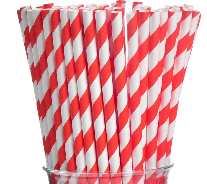 10 * 197mm Pure Natural Kraft Paper Disposable Paper Straw Can Be Customized with logo