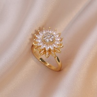Nouveau coffret cadeau de confession de la Saint-Valentin et de la fête des mères avec fleur de soleil rotative ensemble de bijoux en titane en acier de quatre