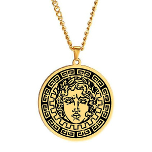 Collar con Colgante de Acero Inoxidable con Talismán Cortado con Láser, Amuleto de <span class=keywords><strong>Apolo</strong></span>, <span class=keywords><strong>Dios</strong></span> Solar Pagano de la Antigua Grecia - Product Image 1