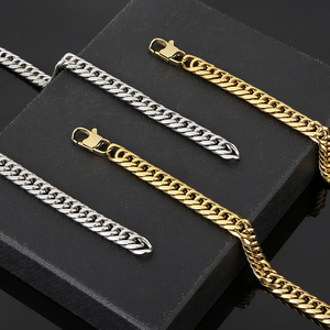 Hot Sale Stainless Steel <b>Titanium</b> Steel Geometric Curb <b>Chain</b> Necklace Silver Polished Hip Hop Jewelry Wholesale - Product Image 6